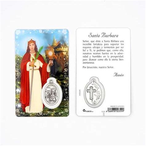 Estampa Santa B Rbara Con Medalla Met Lica Estampas Religiosas