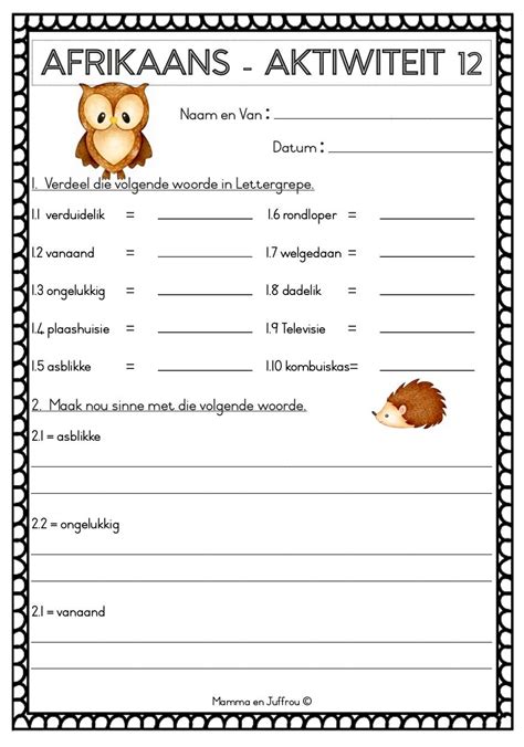 Graad 4 En Graad 5 Afrikaans Bywoorde Speech Therapy Materials Jethro