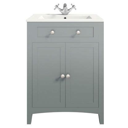 The Bath Co Camberley Satin Grey Floorstanding Vanity Unit And Ceramic