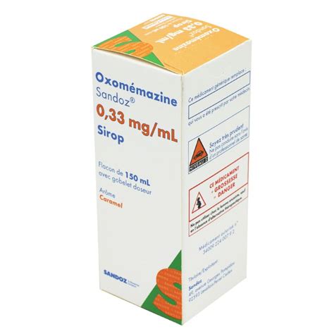 Oxomemazine Sandoz 033 Mgml Sirop Avec Sucre 150 Ml Pharmacie Du