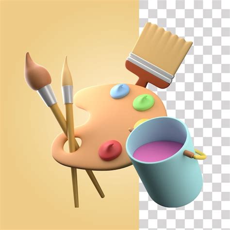 Paleta De Pintura Icono 3d Archivo PSD Premium