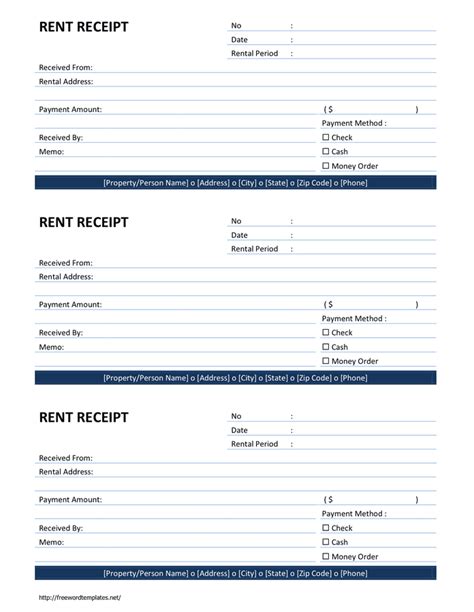 Rent Receipt Word Template In Word And Pdf Formats