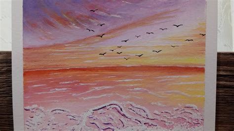 Sunset Seascape Himi Gouache Youtube