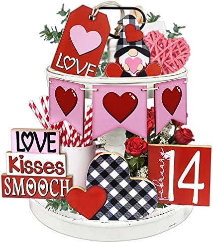 Amazon Amyhill 14 Pieces Valentine S Day Tiered Tray Decor Set