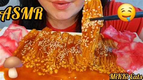 Asmr Spicy Enoki Mushrooms Mukbang And No Talking Eating Sounds Youtube