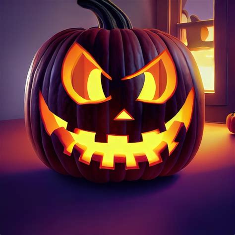 Premium Photo Halloween Evil Pumpkin Cartoon Illustration Evil