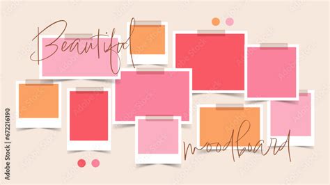 Vector Photo Collage Template Moodboard Pictures Grids Vector