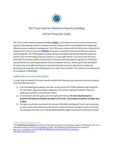 The Trust Fund For Statistical Capacity Building