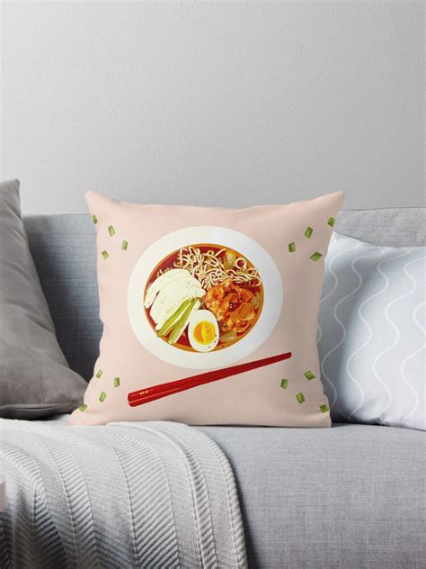 Ramen Noodles Throw Pillow By Mimietrouvetou Redbubble