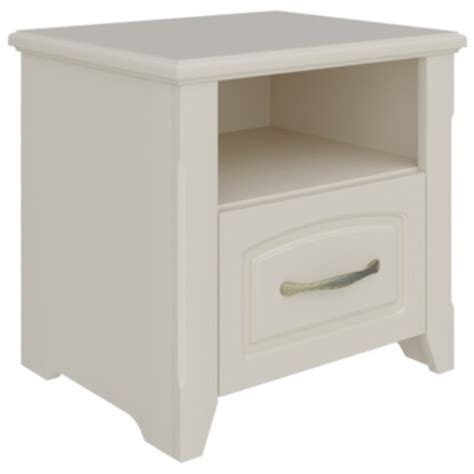 Тумба прикроватная из массива березы с ящиком и полкой слоновая кость ...