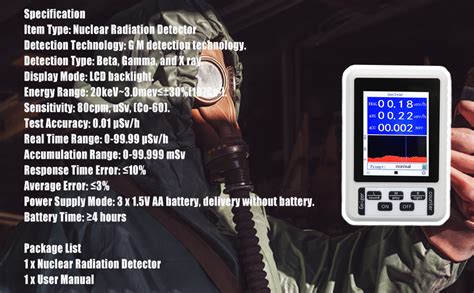 Compteur Geiger Portable Détecteur de Radiation Nucléaire Compteur de