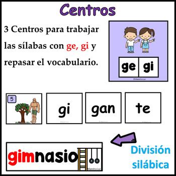 Sílabas ge gi G suave Centros Hojas de Trabajo Cuentos Vocabulario