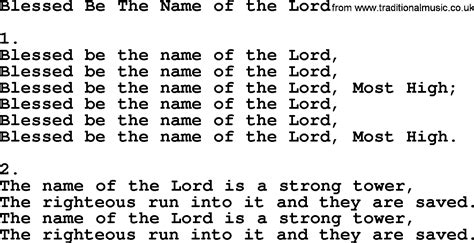 Blessed Be The Name Of The Lord Apostolic And Pentecostal Hymns And Songs Lyrics And Pdf