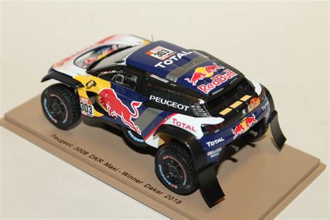 PEUGEOT 3008 DKR MAXI REDBULL N303 WINNER DAKAR 2018 SPARK 1 43