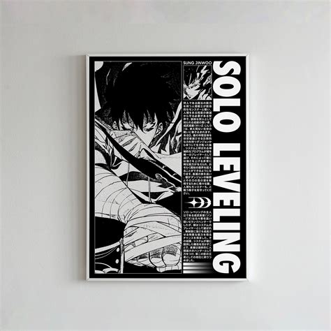 Solo Leveling Art Poster Sung Jin Woo Print Manhwa Art Print Anime Art