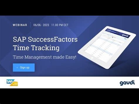 Sap Successfactors Time Tracking Gavdi Group Youtube