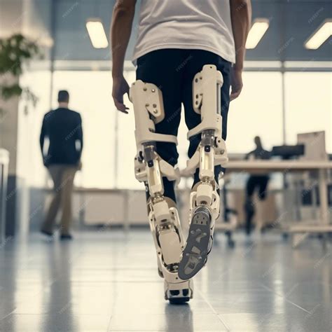 Premium Ai Image Legs Of Man In The Robotic Exoskeleton Walking