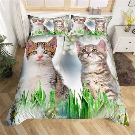 Chat Housse De Couette D Mignon Chaton Imprimer Parure De Lit