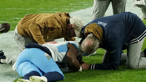 Titans Wide Receiver Treylon Burks Carted Off After Landing Hard Late