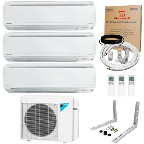 Daikin 3 Zone 12k 12k 15k Wall Mounted Ductless Mini Split 24000