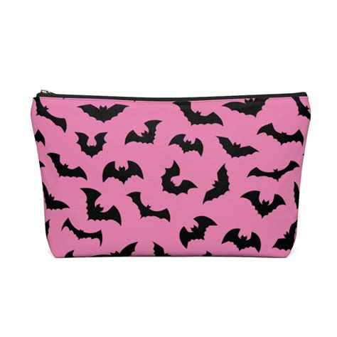 Pastel Goth Pink Black Bats Accessory Pouch Makeup Bag Pencil Etsy