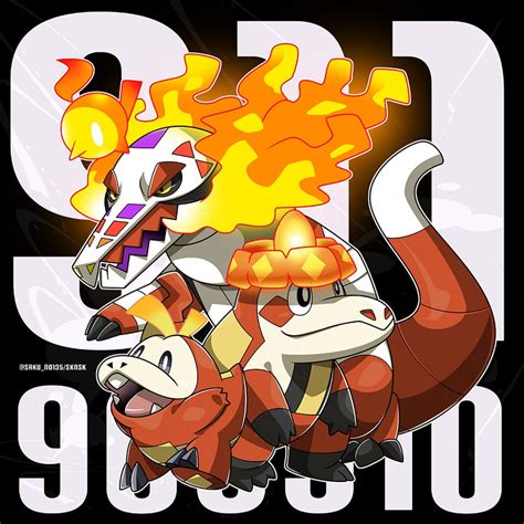 Fuecoco Skeledirge And Crocalor Pokemon Drawn By Kumanosakunosuke