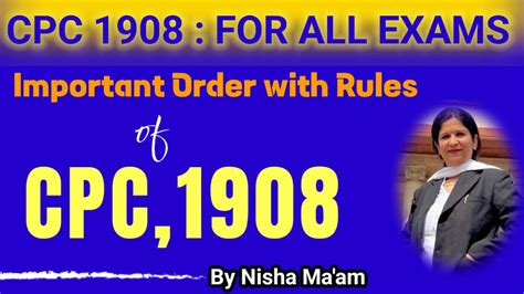 CPC 1908 महतवपरण ऑरडर Orders और नयम Rules सरल भष म cpc