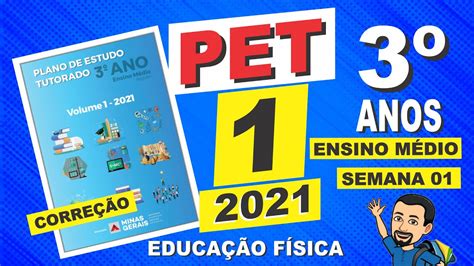 Correção PET 2021 Educação Física 3º Ano Ensino Médio Volume 1