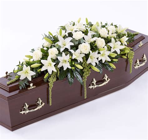 Lily And Rose Casket Spray White Arbour Blooms Florist