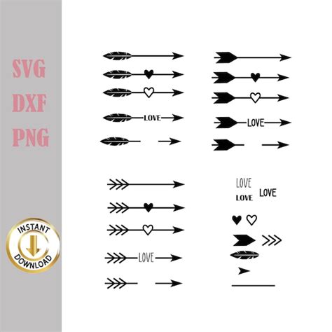 Heart Arrow Svg Bundle Love Arrow Svg Cut File Arrow Clipart Etsy