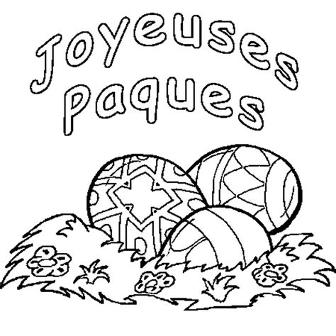 Coloriage Joyeuses Pâques avec des Oeufs de Pâques télécharger et