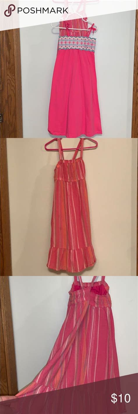 Bundle Of Two Long Pink Sundresses Pink Sundress Sundress Striped