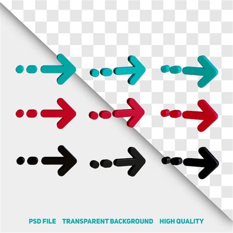 D Renderiza O Minimalista D Preto Seta Vermelha E Verde Premium Psd