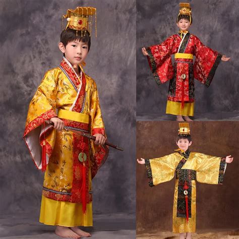 Enfant Chinois Traditionnel Hanfu Robe Hommes Garçons Empereur Roi