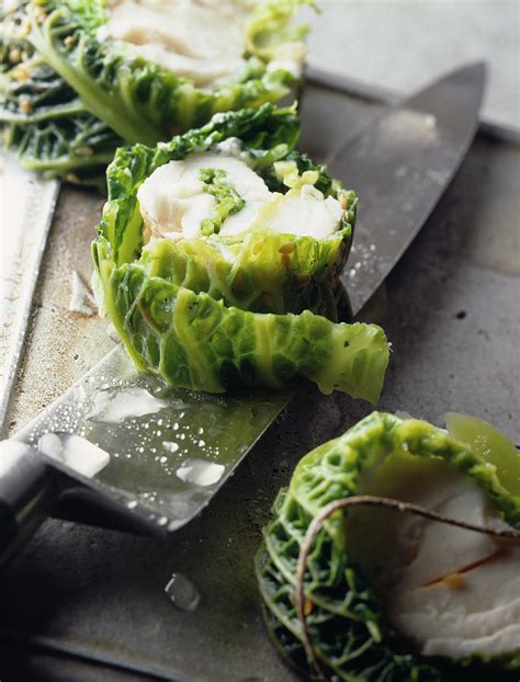 Roulade De Chou Et De Lotte Cabbage And Monkfish Rolls Photograph By