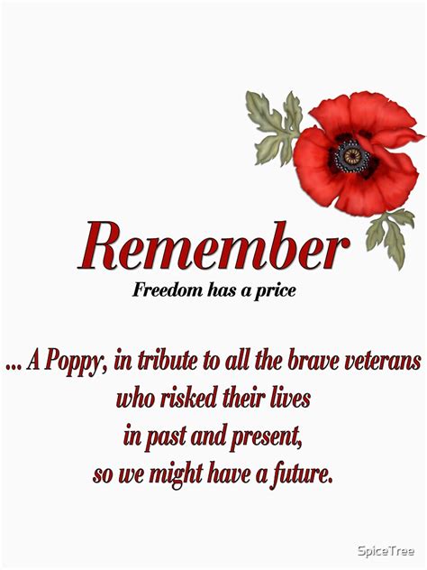 "Remember Veterans Poppy" T-shirt by SpiceTree | Redbubble