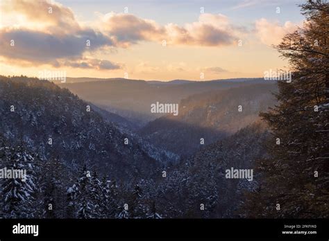 Photography overlooking valley in Blackwater Falls State Park in winter ...