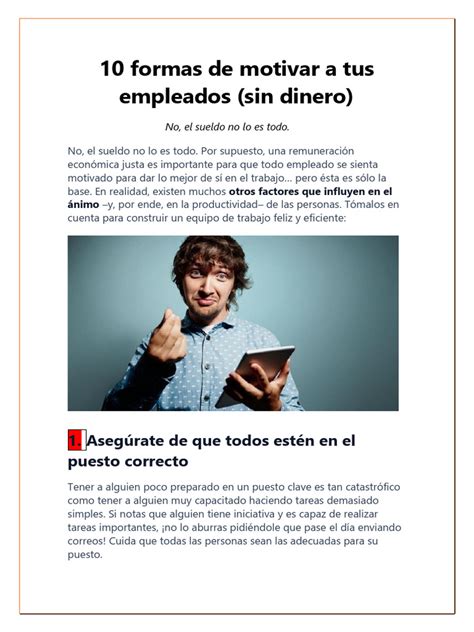 10 Formas De Motivar A Tus Empleados Pdf