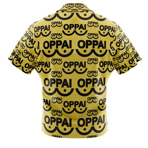 Saitama Oppai One Punch Man Button Up Hawaiian Shirt Anime Ape