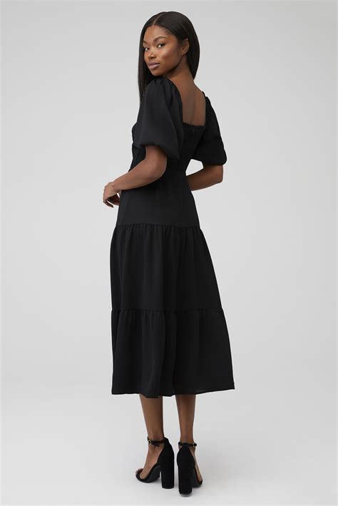 Minkpink Audrey Midi Dress In Black Fashionpass