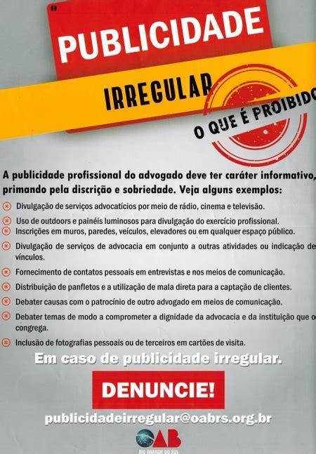 OAB RS OAB Intensifica Campanha Contra Publicidade Irregular