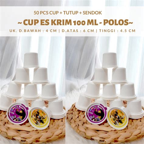 Jual Cup Es Gelas Plastik Es Krim Pudding Bening Tutup Ml Cup Es