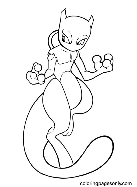 Free Mewtwo Coloring Page - Free Printable Coloring Pages