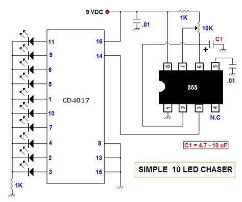 Ac Led Chaser Circuit Diagram