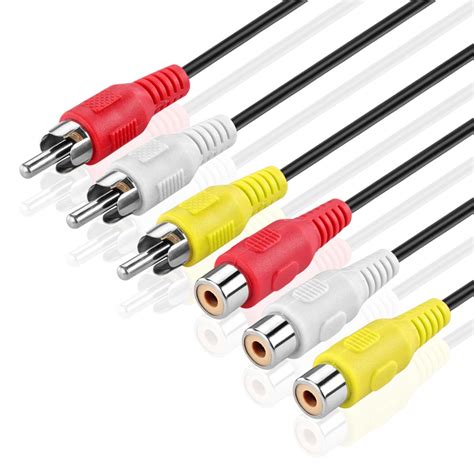 TNP RCA Extension Cable 6 Feet 3RCA Composite Video Audio Extender