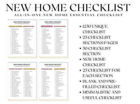 New Home Essentials Checklist New Home Checklist Home Etsy