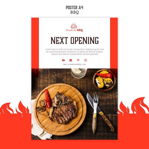 Modèle D affiche Avec Design Barbecue PSD Gratuite