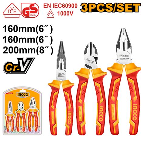 Ingco VDE Plier Set Insulated 3 Piece Gimme Online