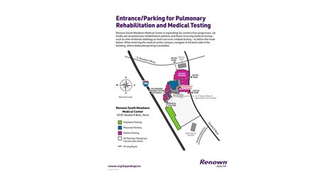 South Meadows Parking Map – Pulmonary Rehabilitation and Medical Testing