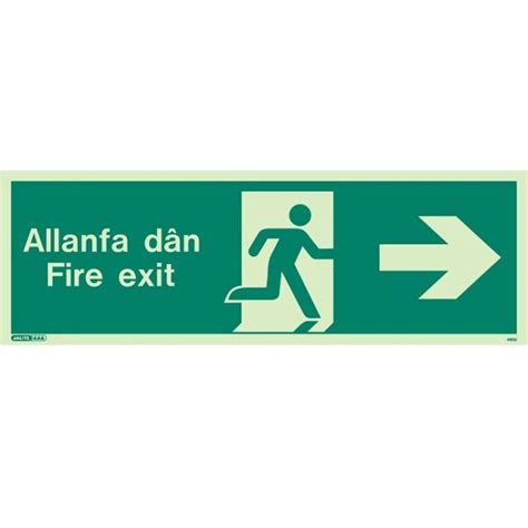 Jalite Allanfa Dan Fire Exit Sign Right Arrow 480U